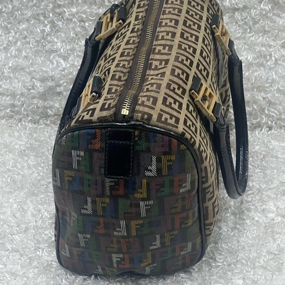 FENDI Multicolor Zucchino Coated Canvas Spalmati Forever Boston Bag - Picture 5 of 16